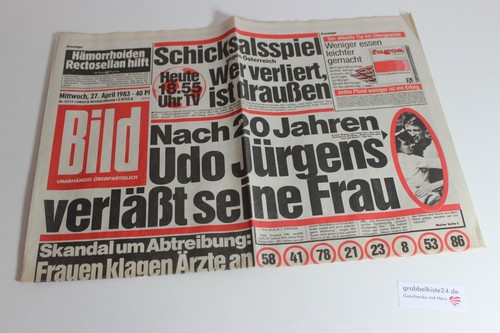 Bildzeitung 1983 april - bildzeitung, 27.04.1983
