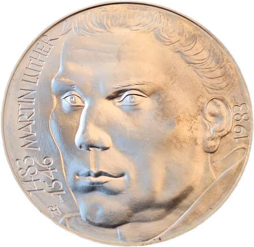 Martin luther silbermedaille - martin, luther,