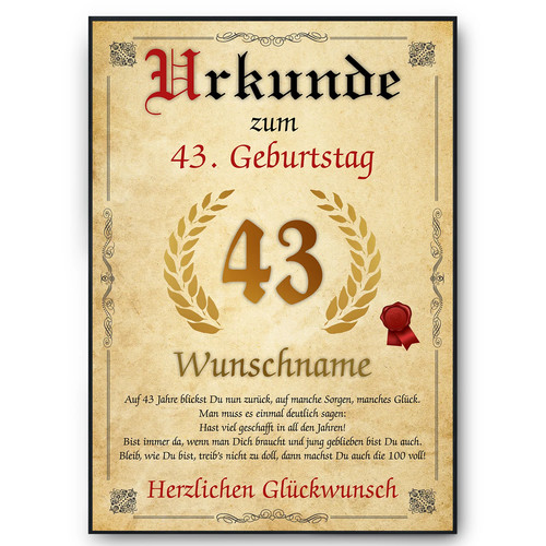 Urkunde zum geburtstag - zum,